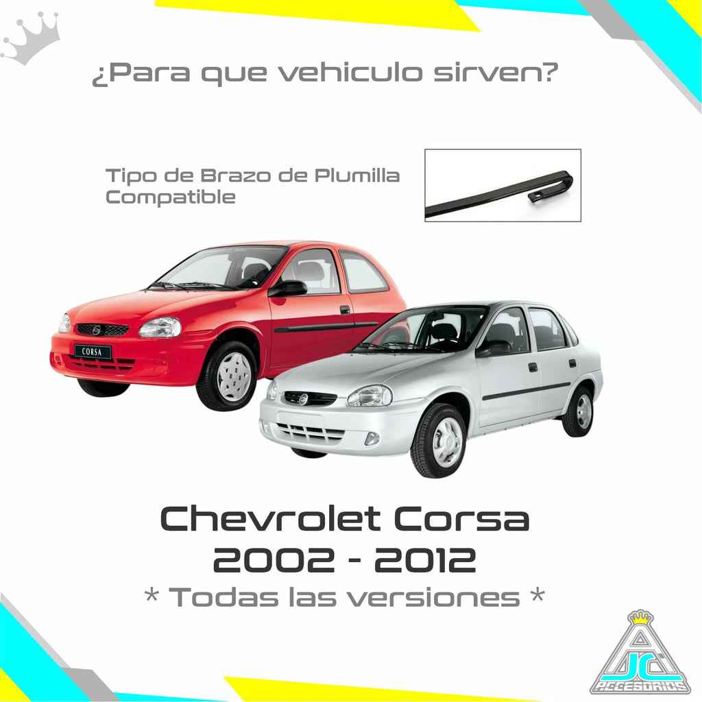 Plumillas GPM Siliconadas Limpiaparabrisas Chevrolet Corsa Active Modelos Del 2002-2012