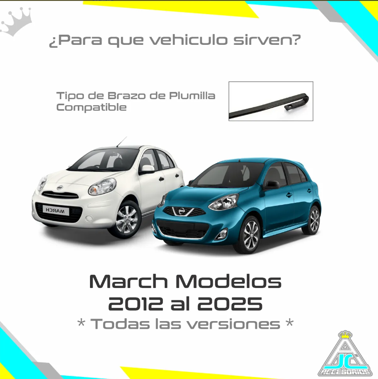 Plumillas Bosch Metálica Nissan March Modelos Del 2012-2025 Limpiaparabrisas