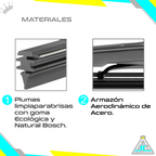 Par Plumillas Bosch Chevrolet Spark GT Modelos 2010-2017 Limpiaparabrisas