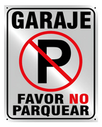 Aviso Letrero Plástico Reflectivo 40x30cm - Prohibido Parquear