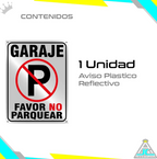 Aviso Letrero Plástico Reflectivo 40x30cm - Prohibido Parquear