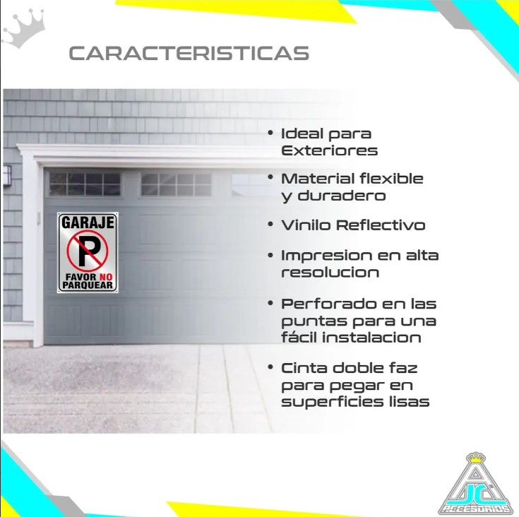 Aviso Letrero Plástico Reflectivo 40x30cm - Prohibido Parquear