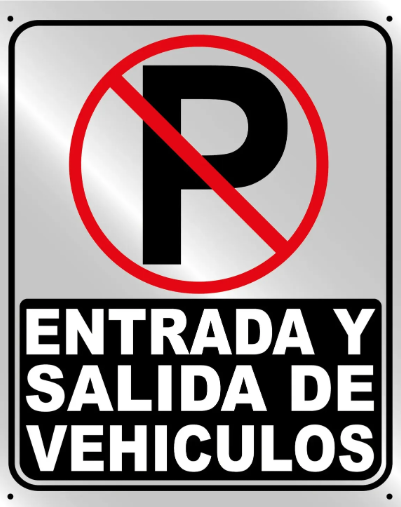Aviso Letrero Plástico Reflectivo 40x30cm - Prohibido Parquear