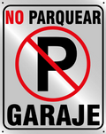 Aviso Letrero Plástico Reflectivo 40x30cm - Prohibido Parquear